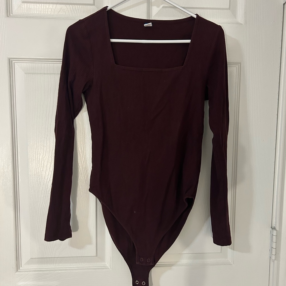 Old Navy Burgundy Long Sleeve Bodysuit